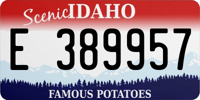 ID license plate E389957
