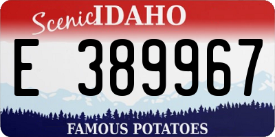 ID license plate E389967