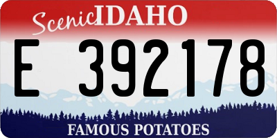 ID license plate E392178