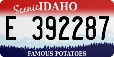 ID license plate E392287