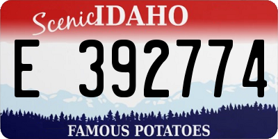ID license plate E392774