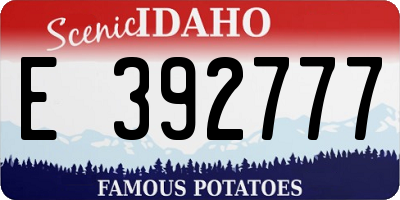 ID license plate E392777
