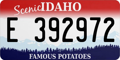 ID license plate E392972