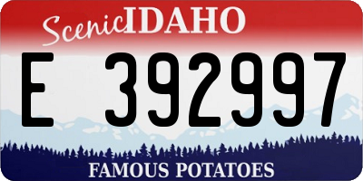ID license plate E392997