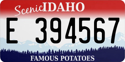 ID license plate E394567