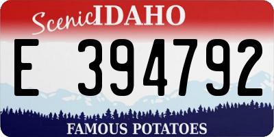 ID license plate E394792