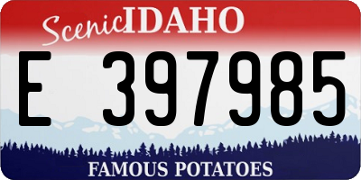 ID license plate E397985