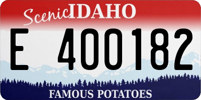 ID license plate E400182
