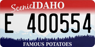 ID license plate E400554