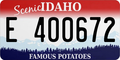 ID license plate E400672