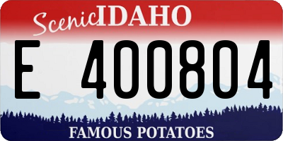 ID license plate E400804