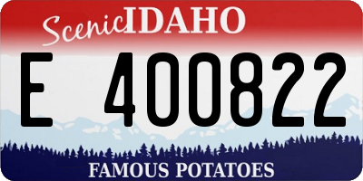 ID license plate E400822