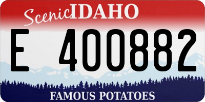 ID license plate E400882