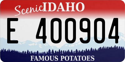 ID license plate E400904