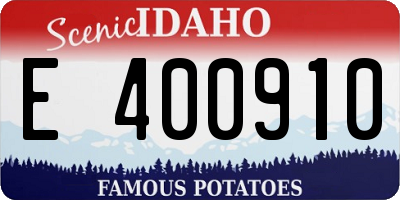 ID license plate E400910