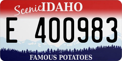 ID license plate E400983