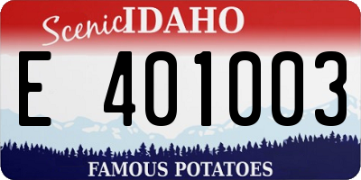 ID license plate E401003