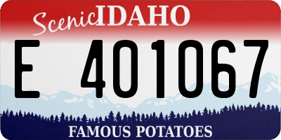 ID license plate E401067