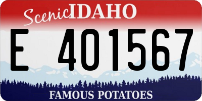 ID license plate E401567
