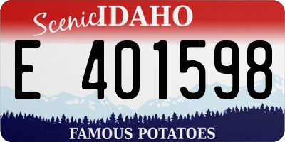 ID license plate E401598