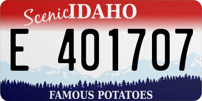 ID license plate E401707