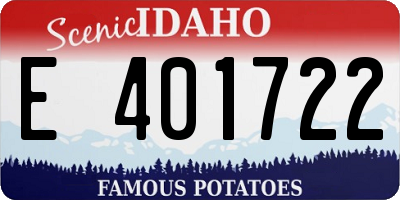 ID license plate E401722