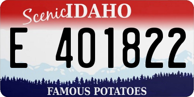 ID license plate E401822