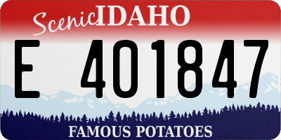 ID license plate E401847