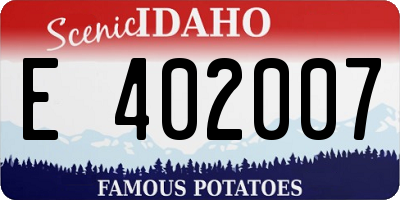 ID license plate E402007