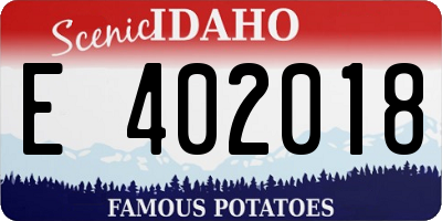 ID license plate E402018