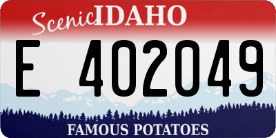 ID license plate E402049