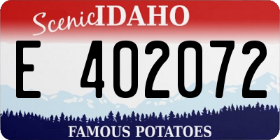 ID license plate E402072