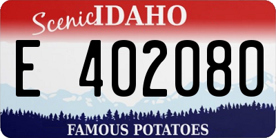 ID license plate E402080