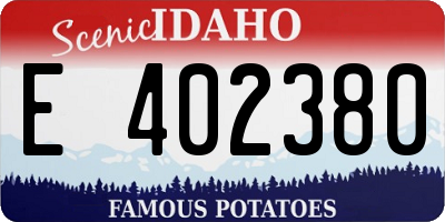 ID license plate E402380