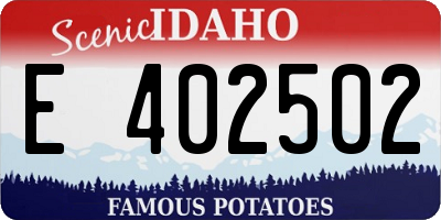 ID license plate E402502