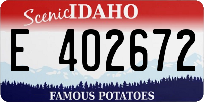 ID license plate E402672