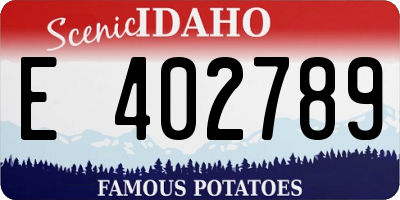 ID license plate E402789