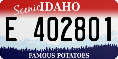 ID license plate E402801