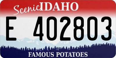 ID license plate E402803