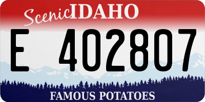ID license plate E402807