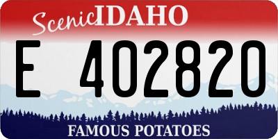 ID license plate E402820