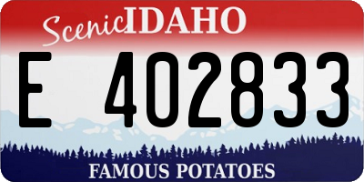 ID license plate E402833