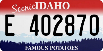 ID license plate E402870