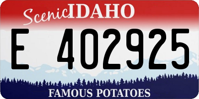 ID license plate E402925