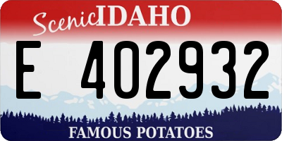 ID license plate E402932