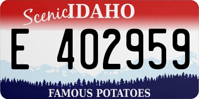 ID license plate E402959