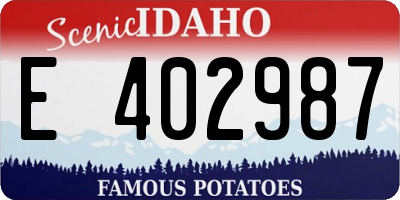 ID license plate E402987