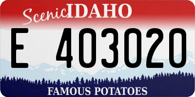 ID license plate E403020