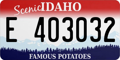 ID license plate E403032