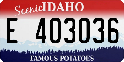 ID license plate E403036